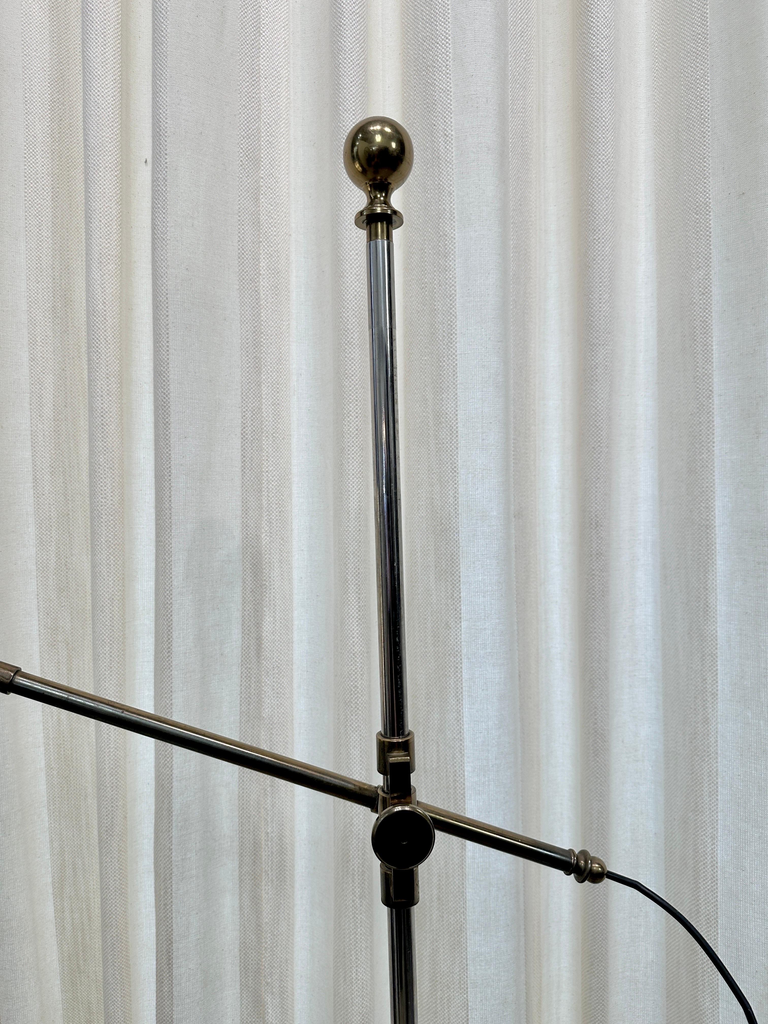 Vintage Mixed-Metal Italian Articulating Floor Lamp For Sale 6