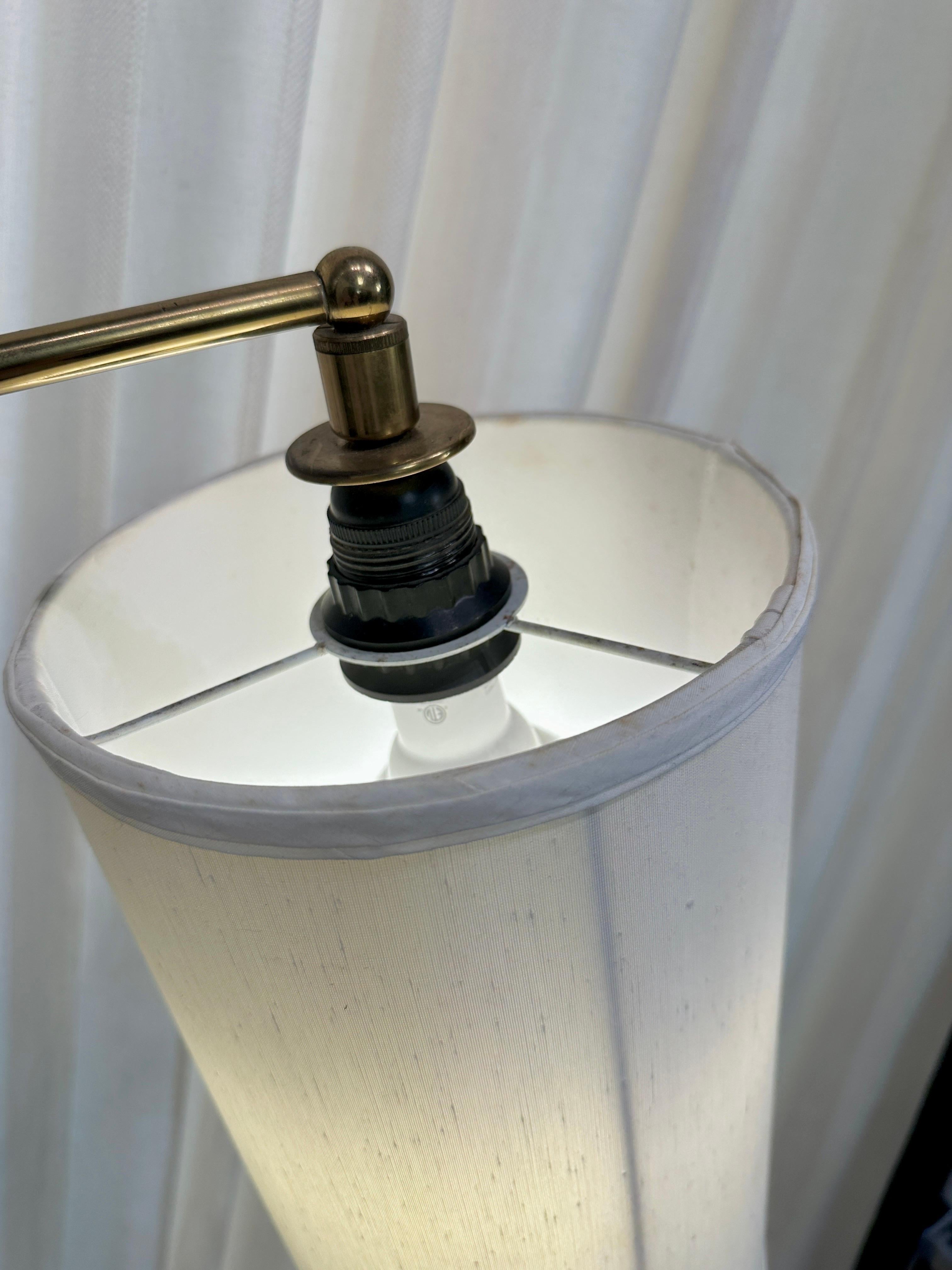 Industrial Vintage Mixed-Metal Italian Articulating Floor Lamp
