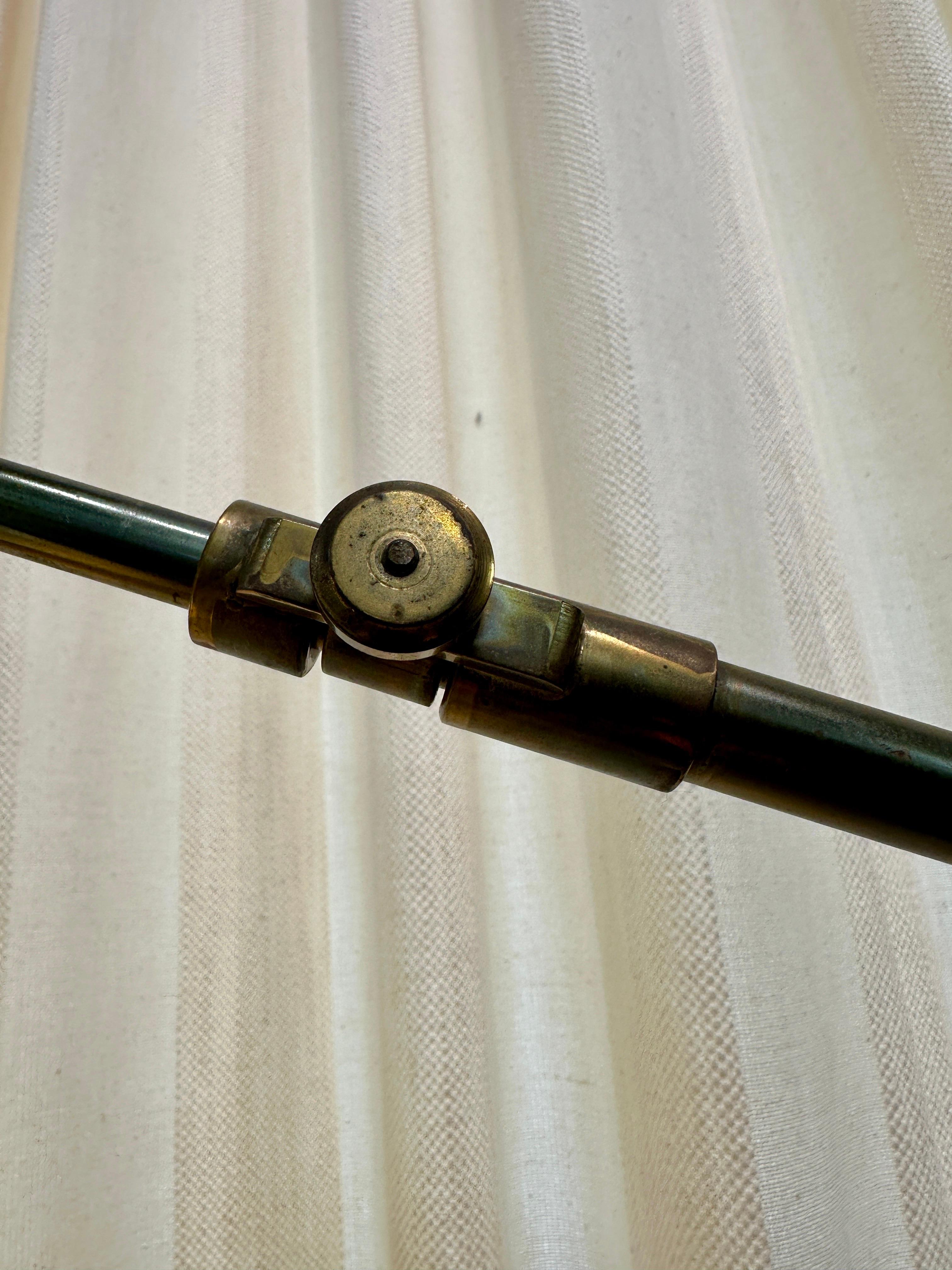 Vintage Mixed-Metal Italian Articulating Floor Lamp In Good Condition In North Miami, FL