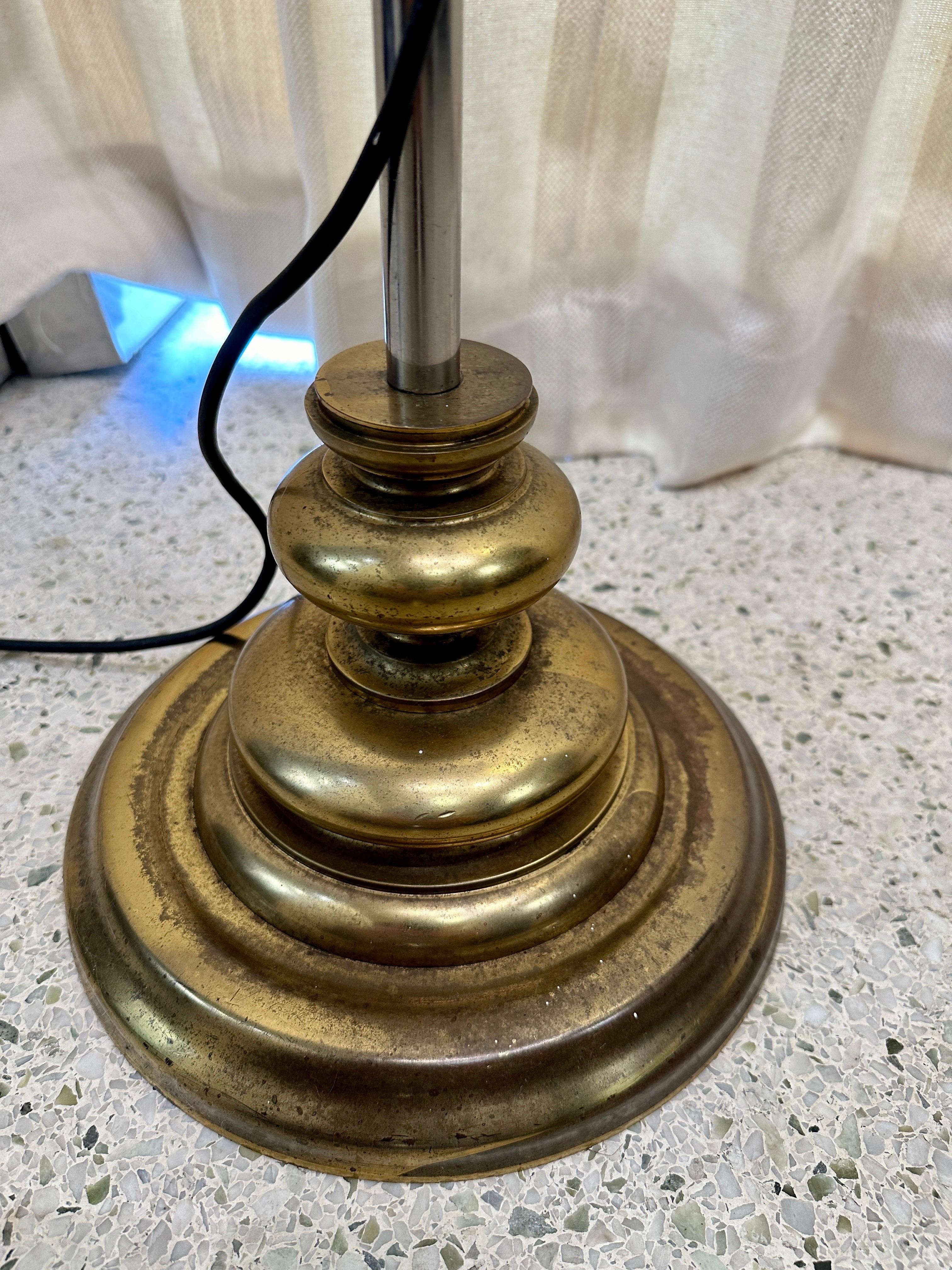 Vintage Mixed-Metal Italian Articulating Floor Lamp For Sale 1