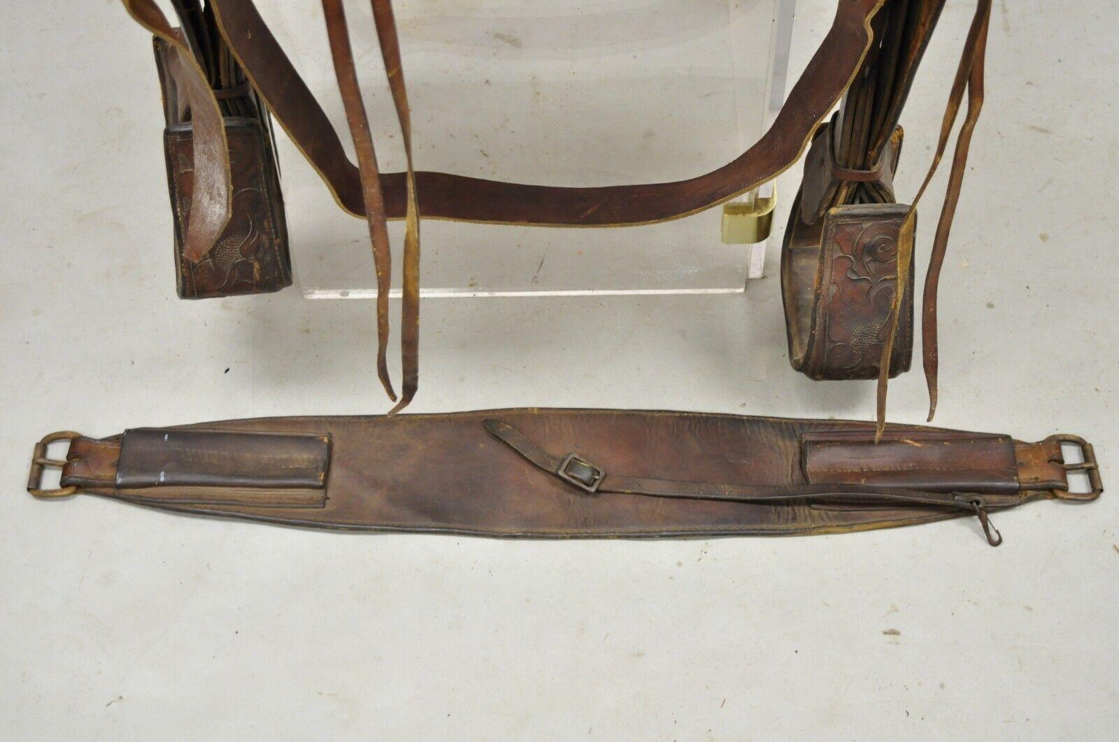 Vintage ML Leddy's Brown Tooled Leather Western Show Horse Saddle at