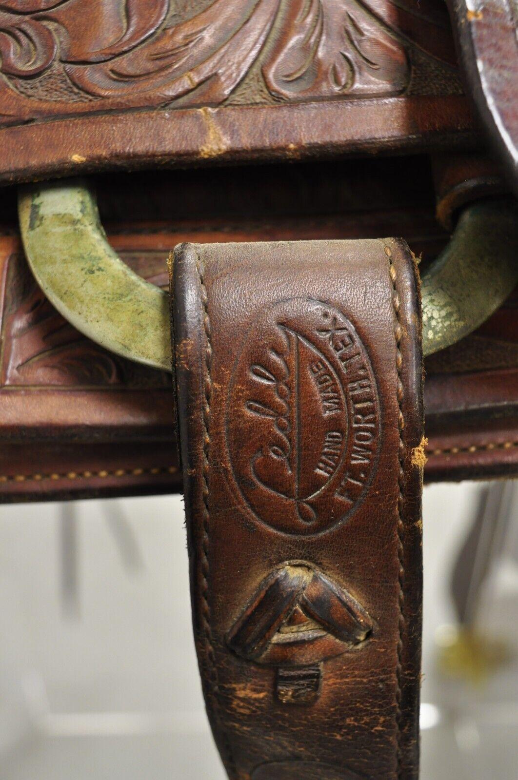 Country Vintage ML Leddy's Brown Tooled Leather Western Show Horse Saddle