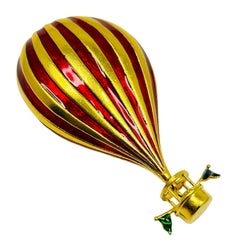 Vintage MMA baloon gold enamel designer runway brooch