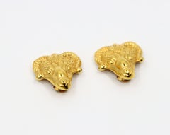 Vintage MMA Gold Tone Goat Earrings