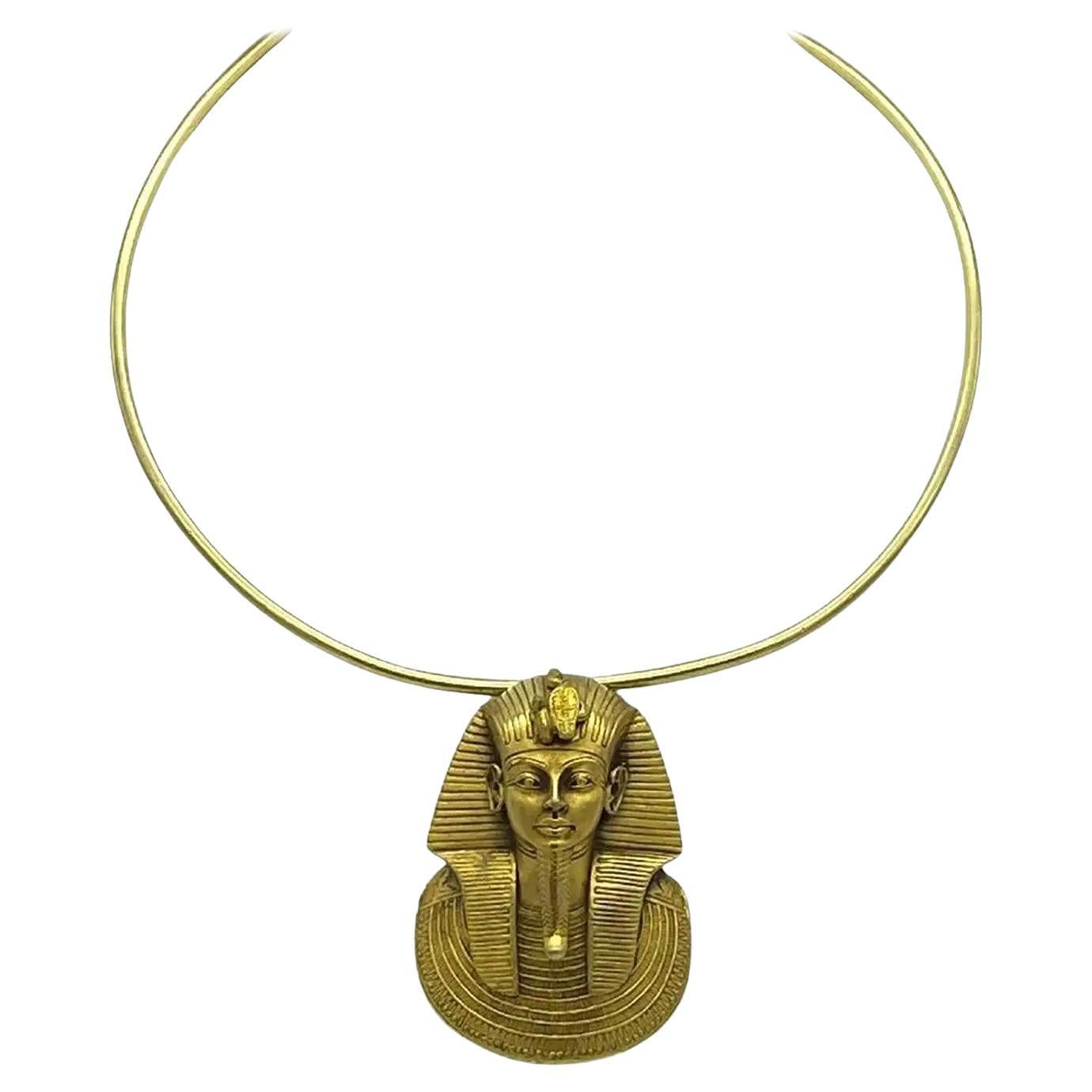 Vintage MMA King Tut Pendant with Collar For Sale