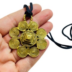 Vintage MMA signed gold modernist geometric designer necklace