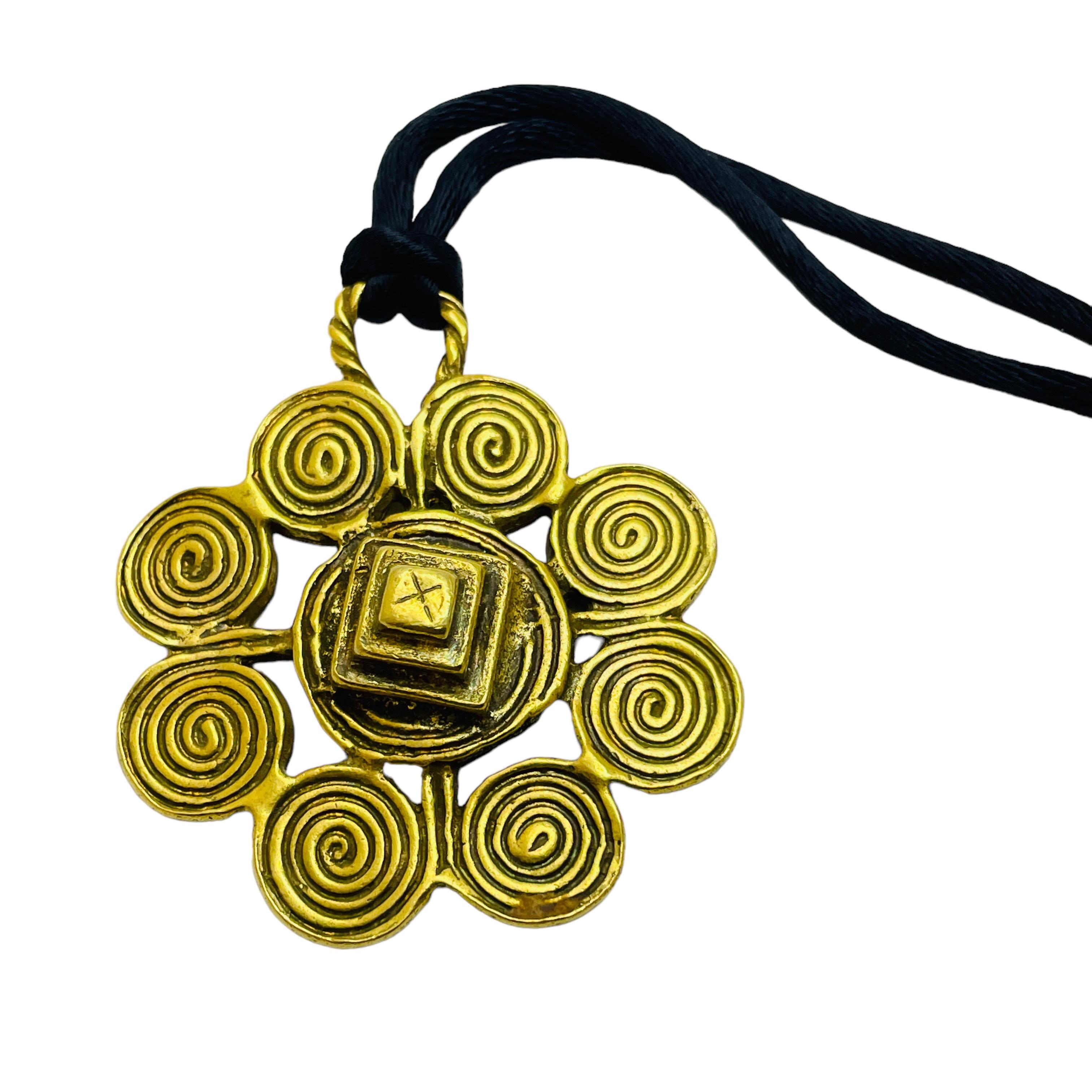 da uomo o donna Collana d'epoca firmata MMA in oro di design geometrico modernista in vendita