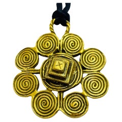 Collar de diseño geométrico modernista de oro firmado Vintage MMA