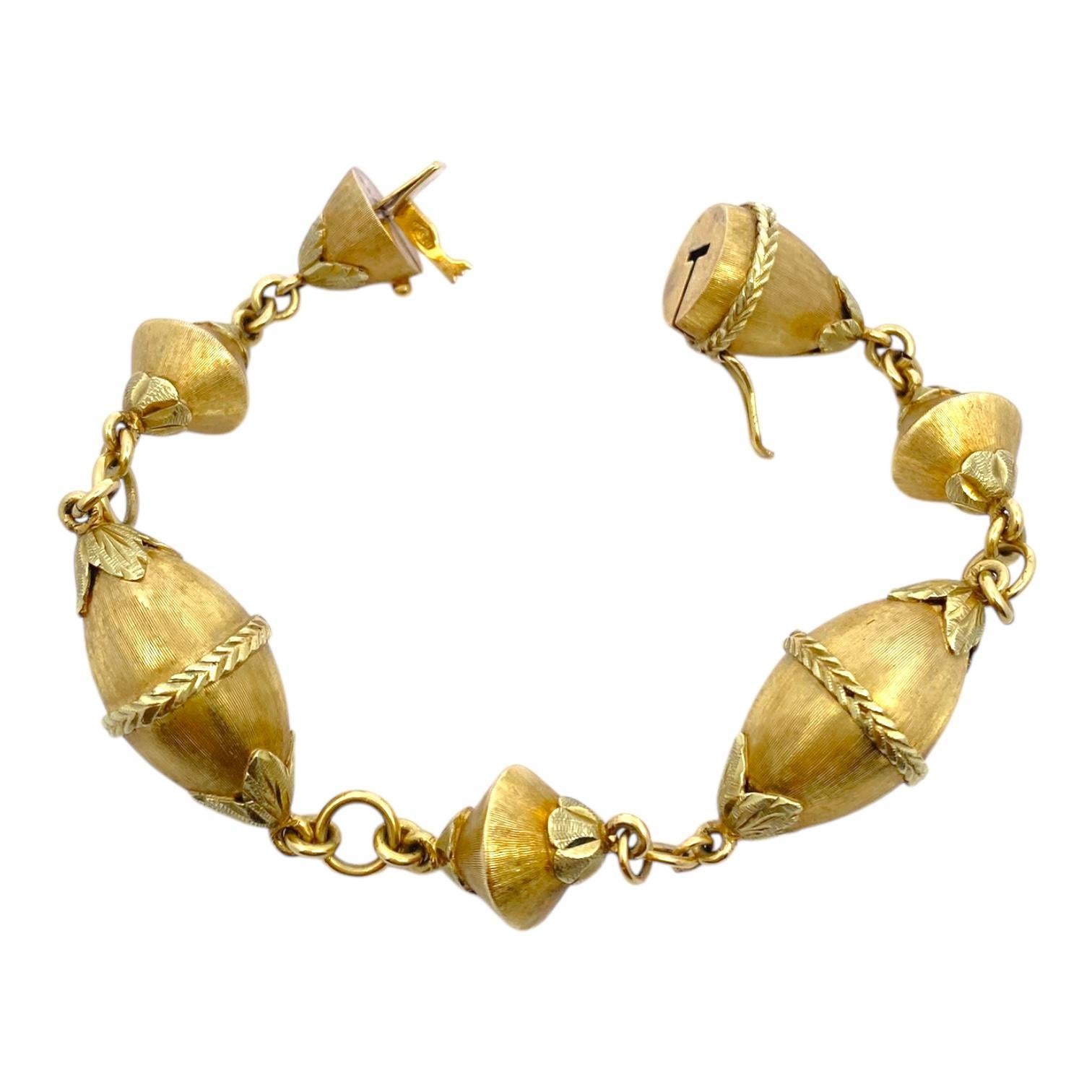Art Nouveau Vintage MOBA 18K Yellow Gold Bracelet