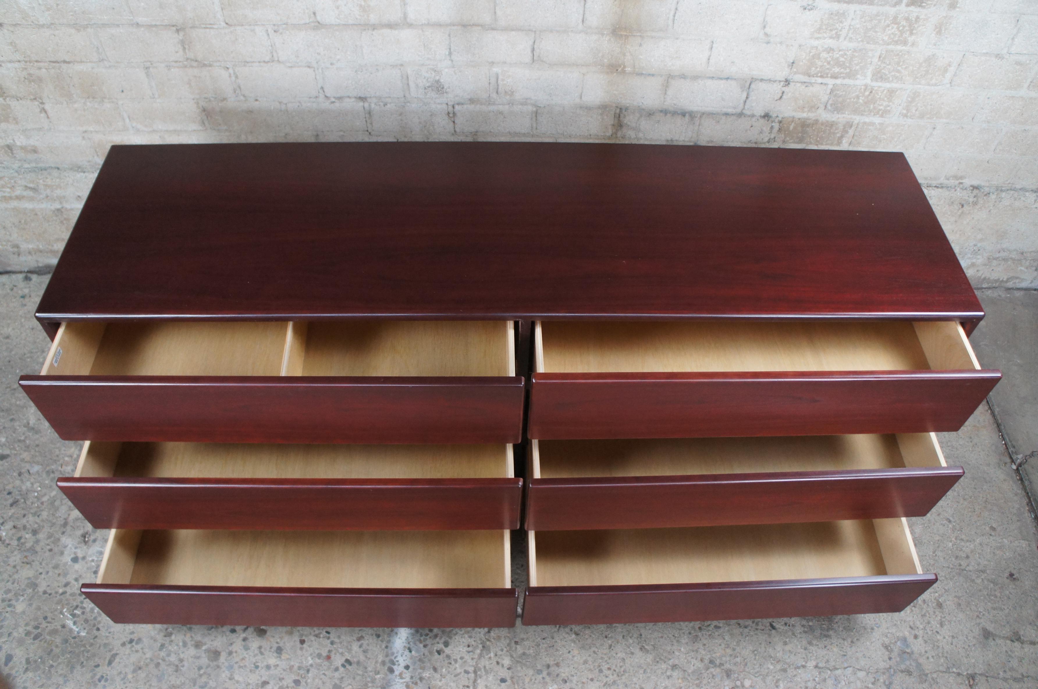 Vintage Mobican Rosewood Danish Mid-Century Modern Style Double Dresser + Mirror For Sale 2