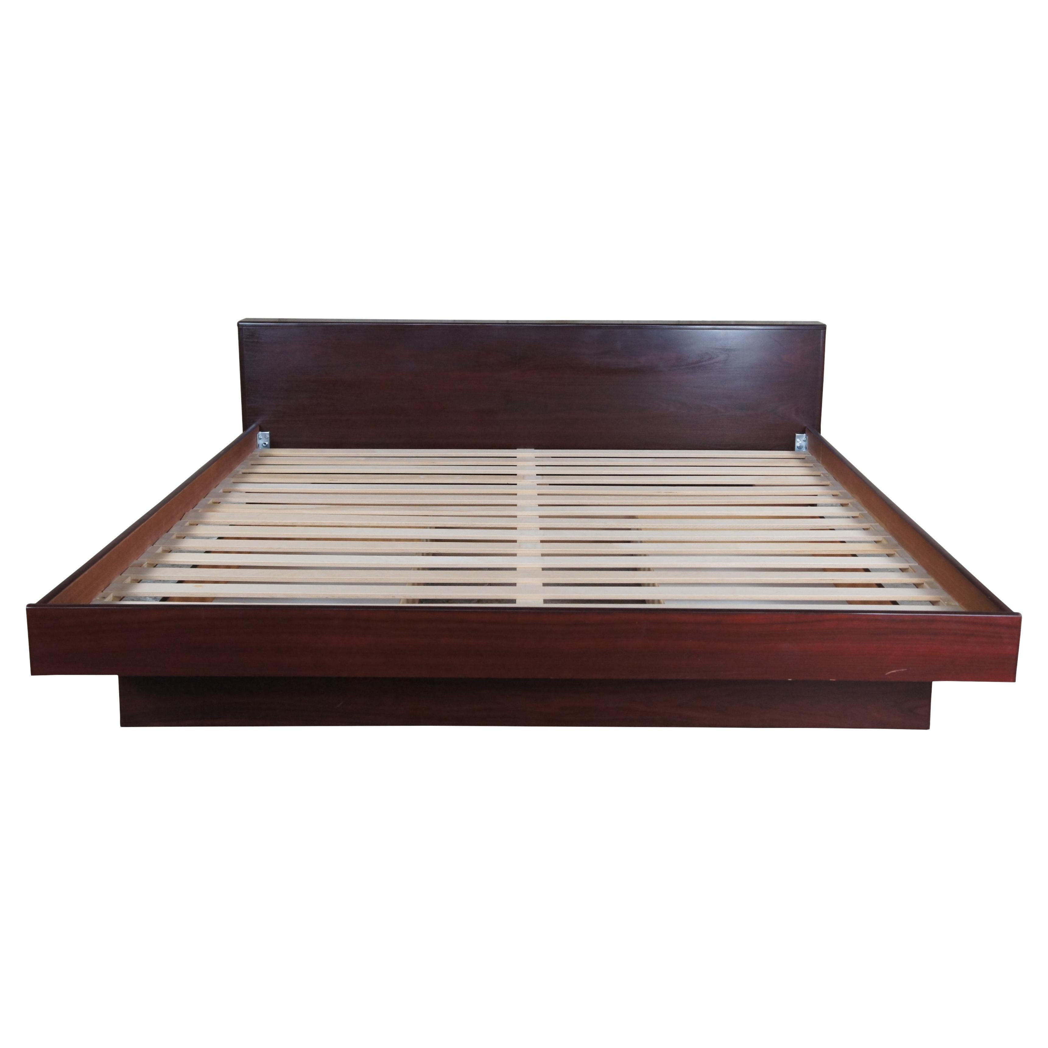 Vintage Mobican Rosewood Danish Mid-Century Modern Style Floating King Size Bed