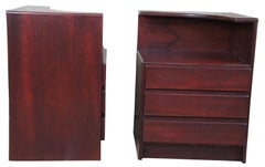Vintage Mobican Rosewood Danish Mid-Century Modern Style Nightstands Side Tables