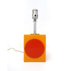 Vintage Mod Orange and Red Table Lamp