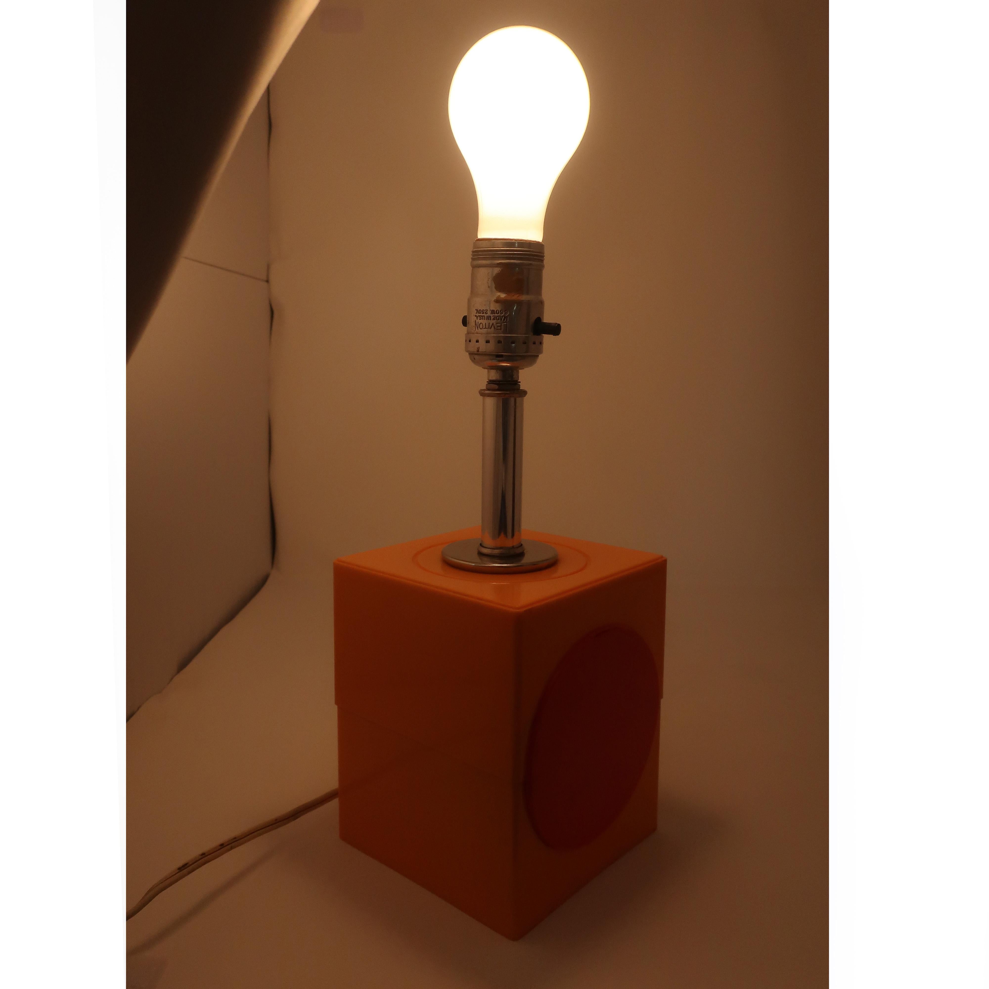 20th Century Vintage Mod Orange and Red Table Lamp For Sale