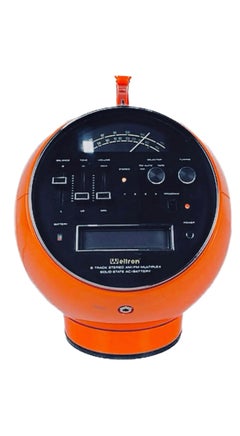 Vintage Model 2001 Orange Weltron Radio & 8 Track Iconic Space Age Ball Stereo P