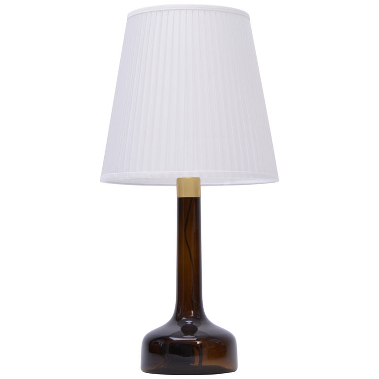 Danish Mid Century Modern Model 343 Brown Glass Table Lamp From Le Klint 1960s At 1stdibs