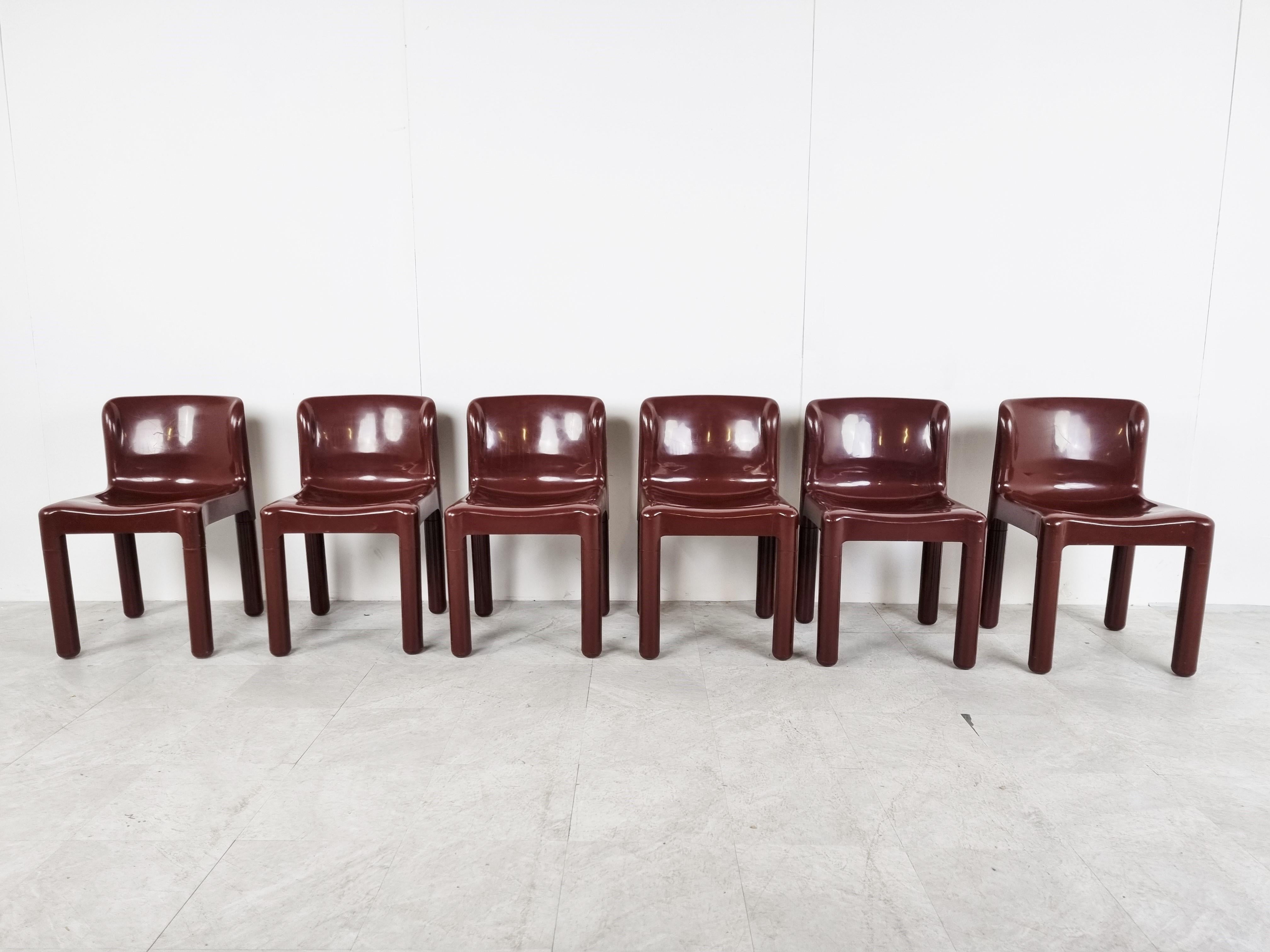 Space Age Vintage Model 4875 Chairs by Carlo Bartoli for Kartell, 1970s
