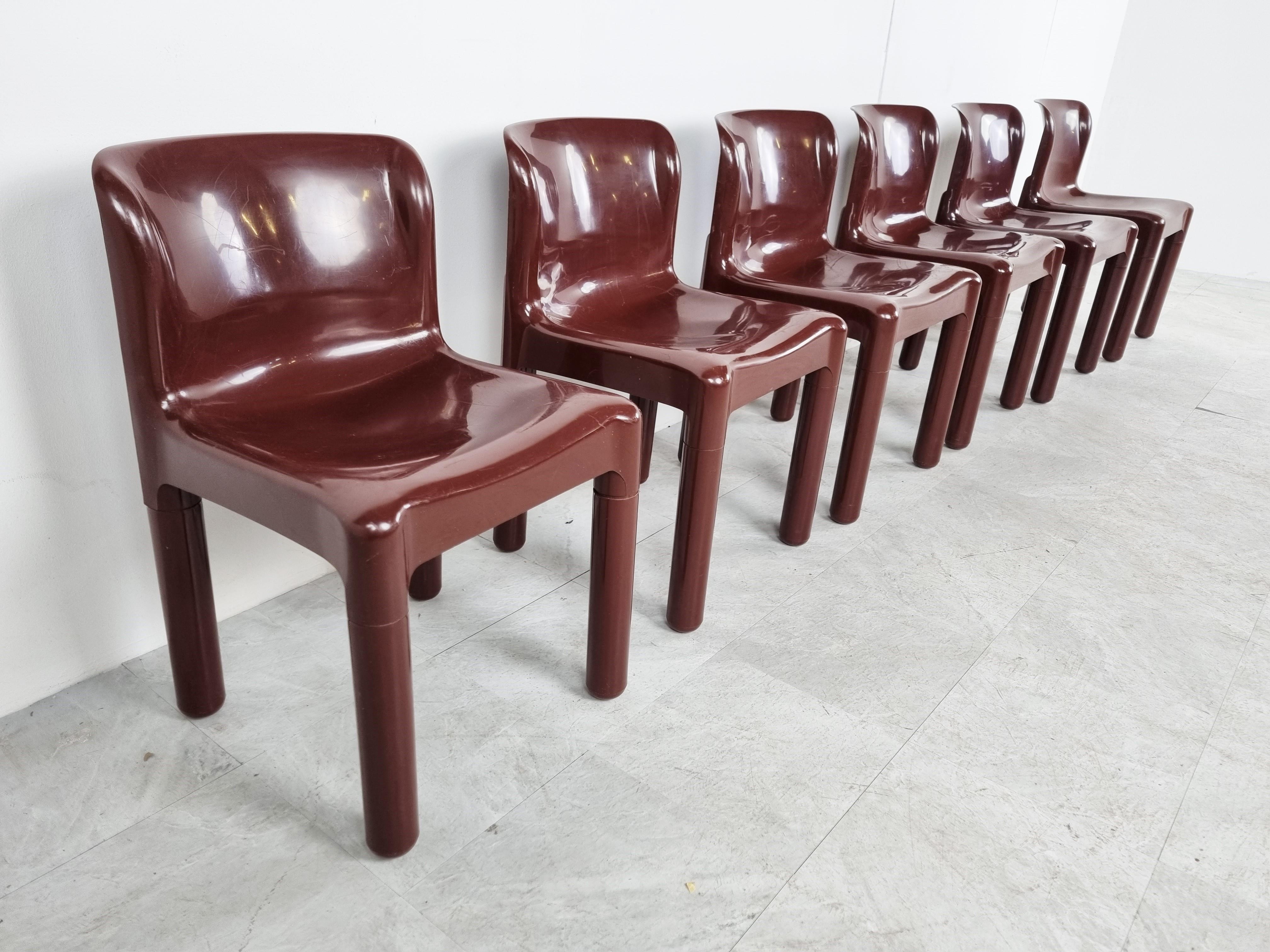 Italian Vintage Model 4875 Chairs by Carlo Bartoli for Kartell, 1970s