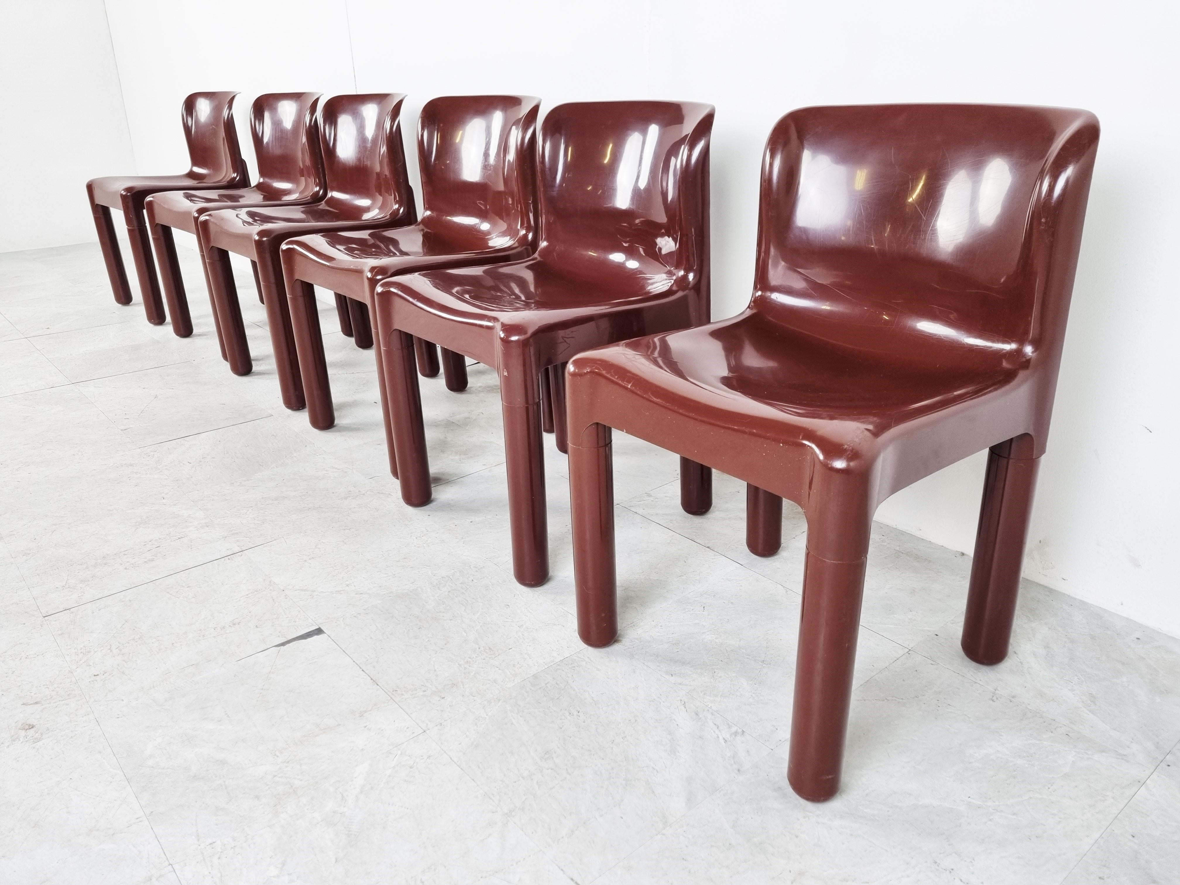 Vintage Model 4875 Chairs by Carlo Bartoli for Kartell, 1970s In Good Condition In Leuven, Vlaams Gewest