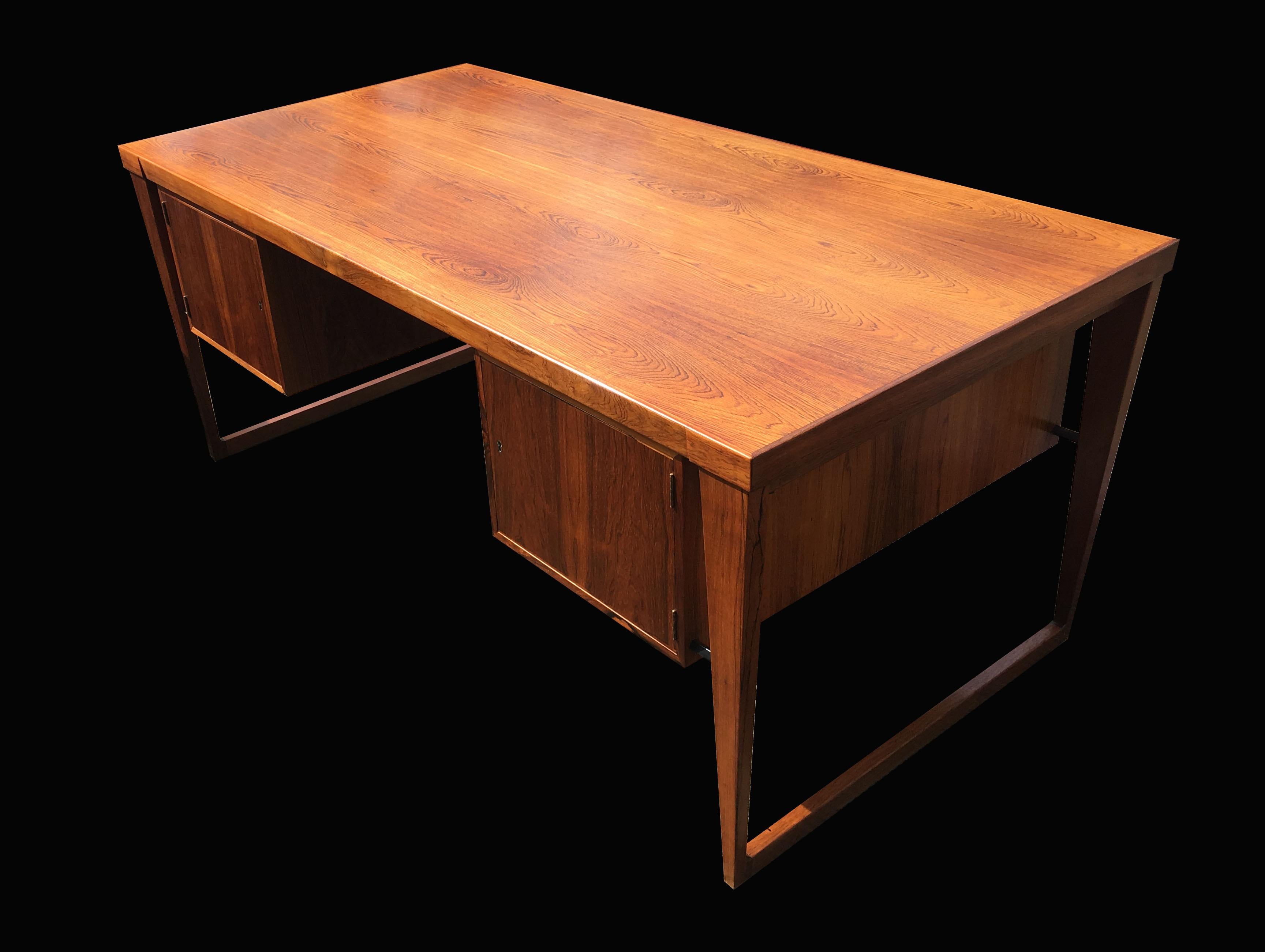 20th Century Vintage 'Model 70' Santos Rosewood Desk by Kai Kristiansen for Feldballes Mobel