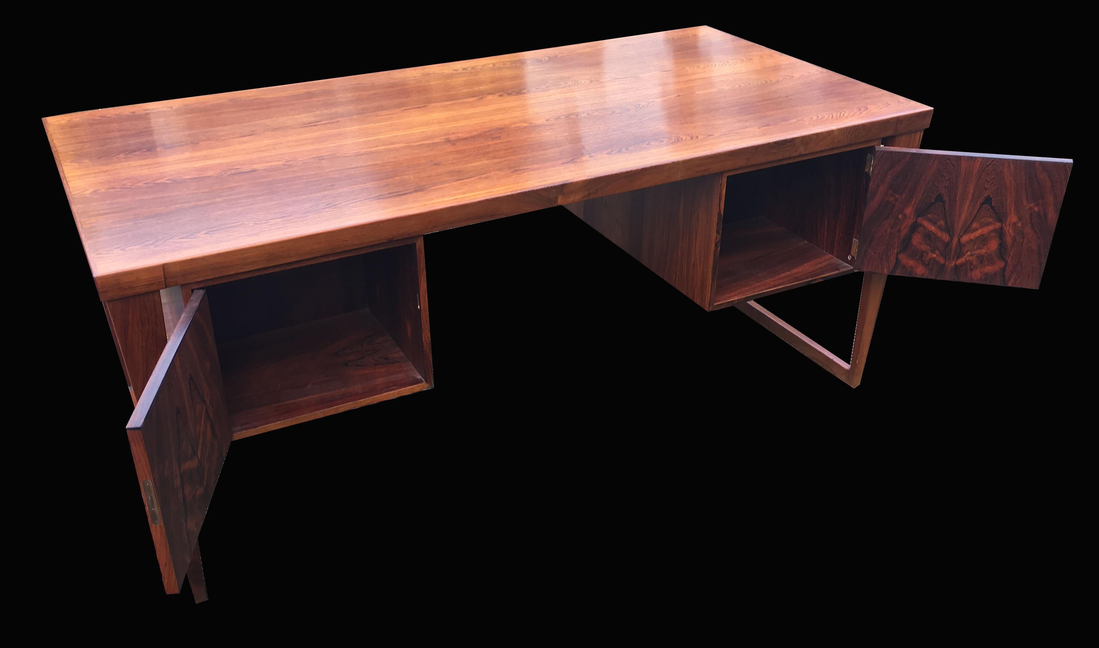 Hardwood Vintage 'Model 70' Santos Rosewood Desk by Kai Kristiansen for Feldballes Mobel