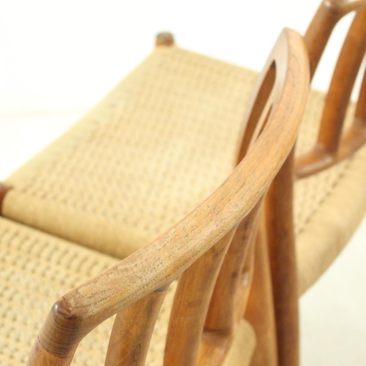Wood Vintage Model 83 Teak Dining Chairs Nils O. Møller for J.L. Møllers, Set of Four