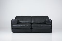 Vintage Model No. DS 78 Schwarzes Ledersofa von De Sede