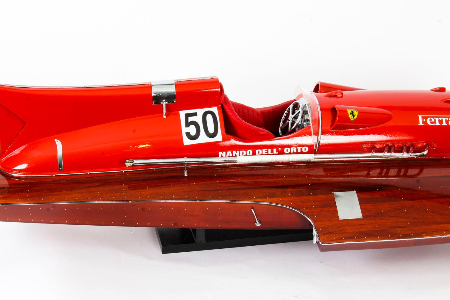 Wood Vintage Model of a Ferrari Arno XI Hydroplane 1954, 20th Century