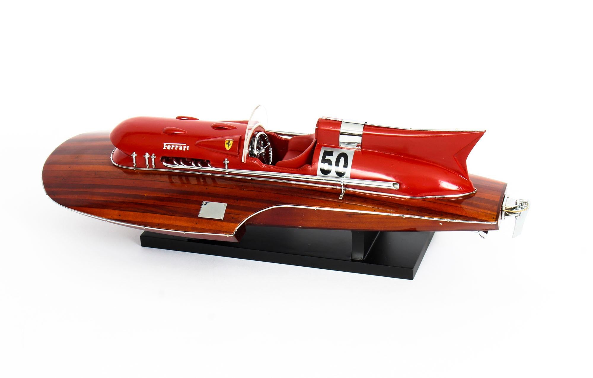 Wood Vintage Model of a Ferrari Hydroplane 1954
