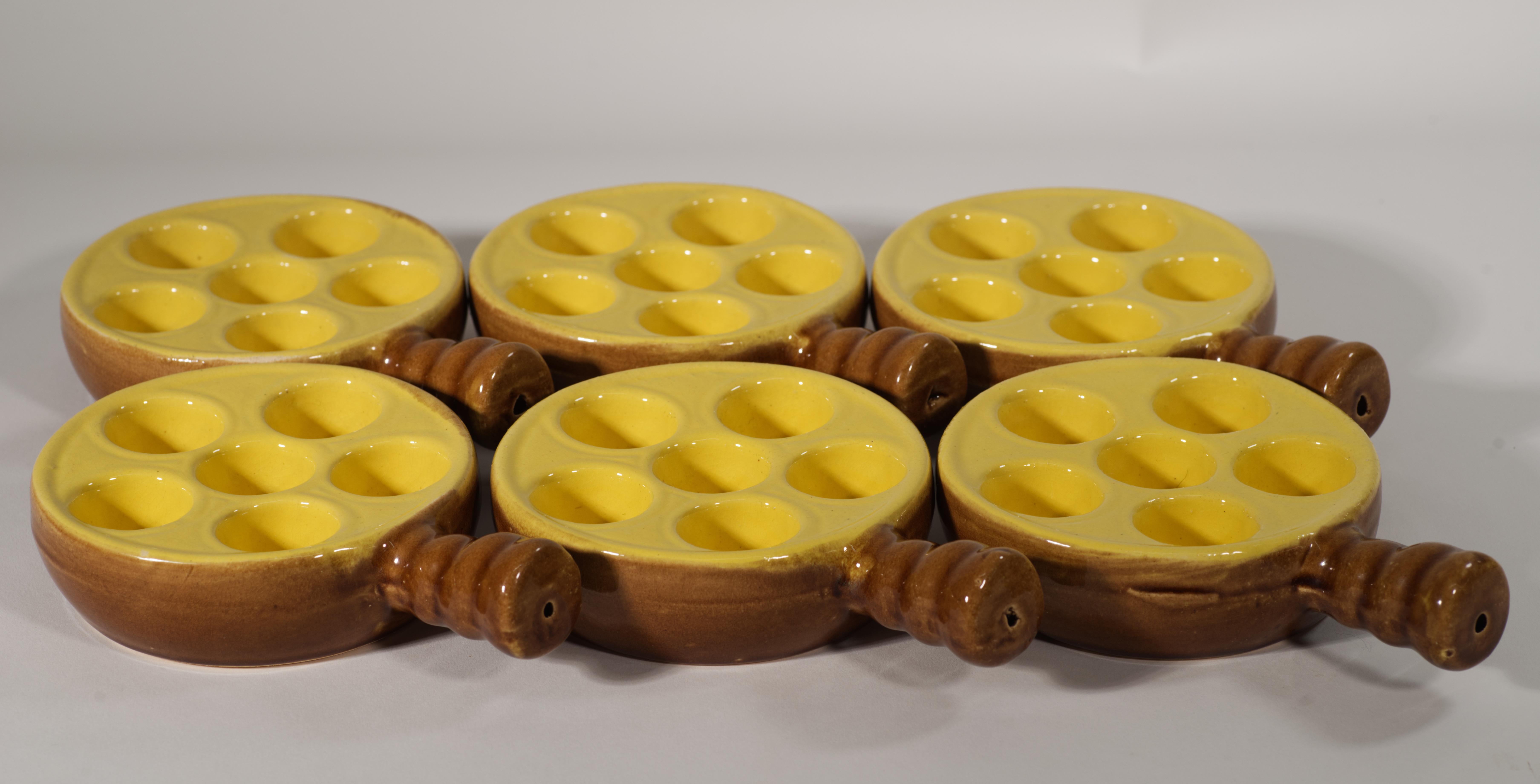 Mid-Century Modern Ensemble de 6 plats Escargot vintage Modèle Depose France en vente