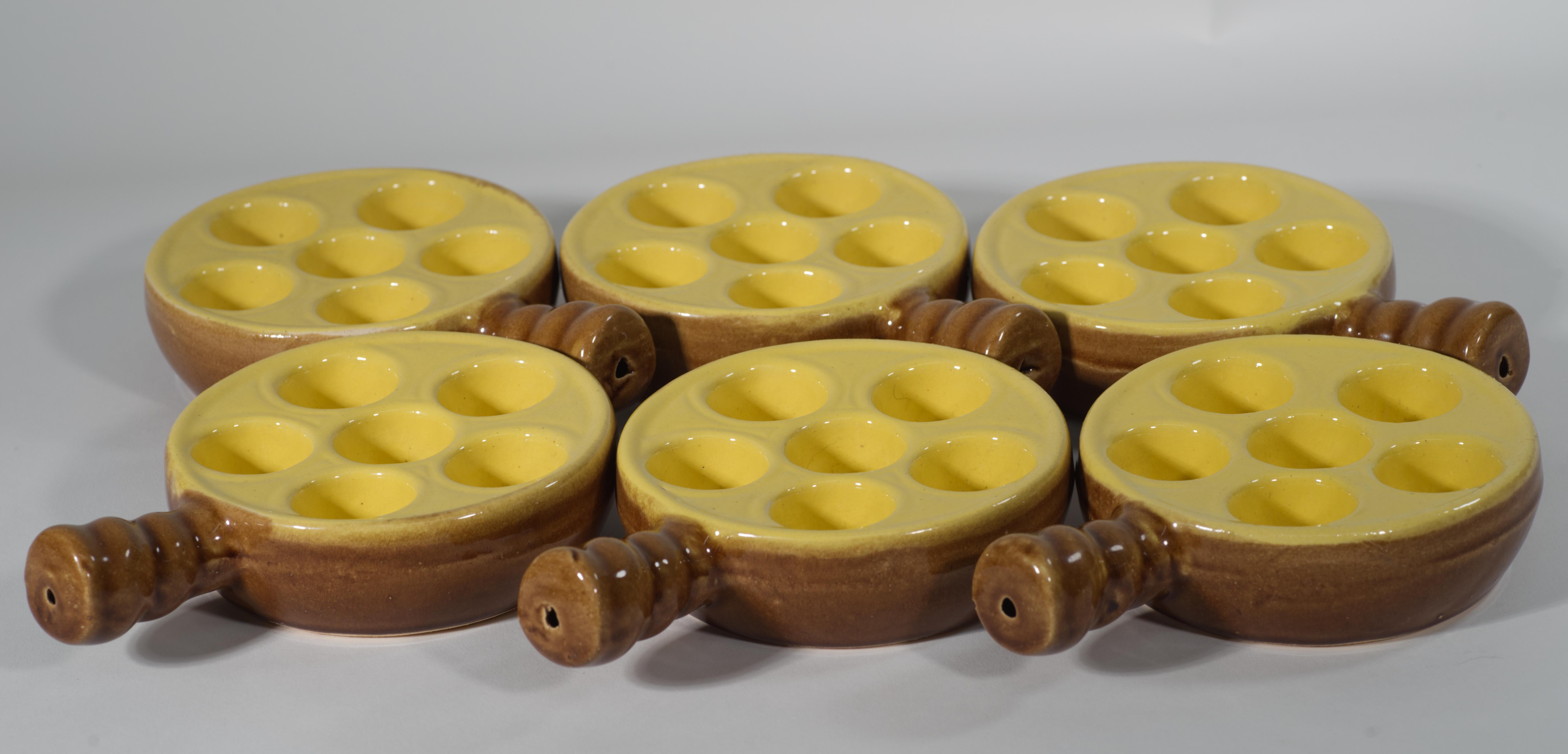 Français Ensemble de 6 plats Escargot vintage Modèle Depose France en vente