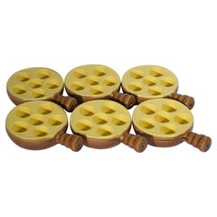 Vintage Modele Depose Francia Juego de 6 Platos Escargot