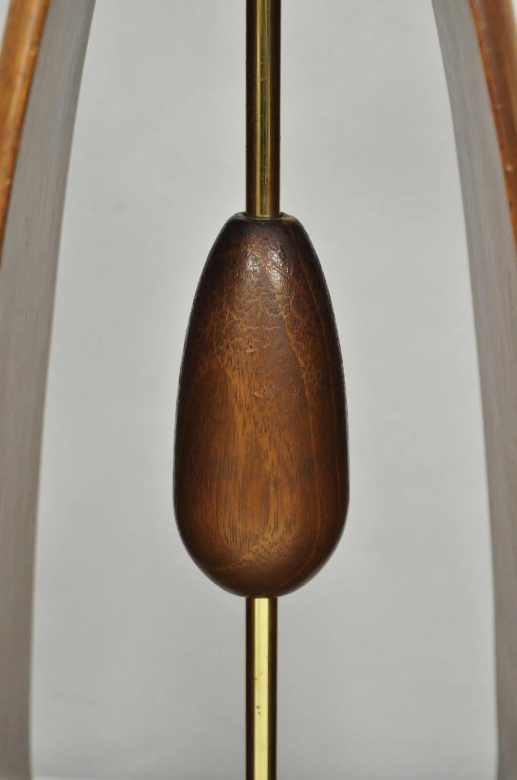Unknown Vintage Modeline Mid Century Modern Sculpted Walnut Pull Chain Table Lamp For Sale