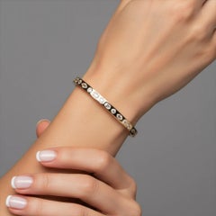 Vintage Modern 14K (or 18k upon request) Yellow Gold Diamond Bracelet