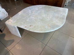 Vintage Modern 1970s Italian Onyx Stone Marble Coffee Cocktail Table Teardrop