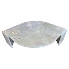 Vintage Modern 1970s Italian Onyx Stone Marble Coffee Cocktail Table Teardrop 