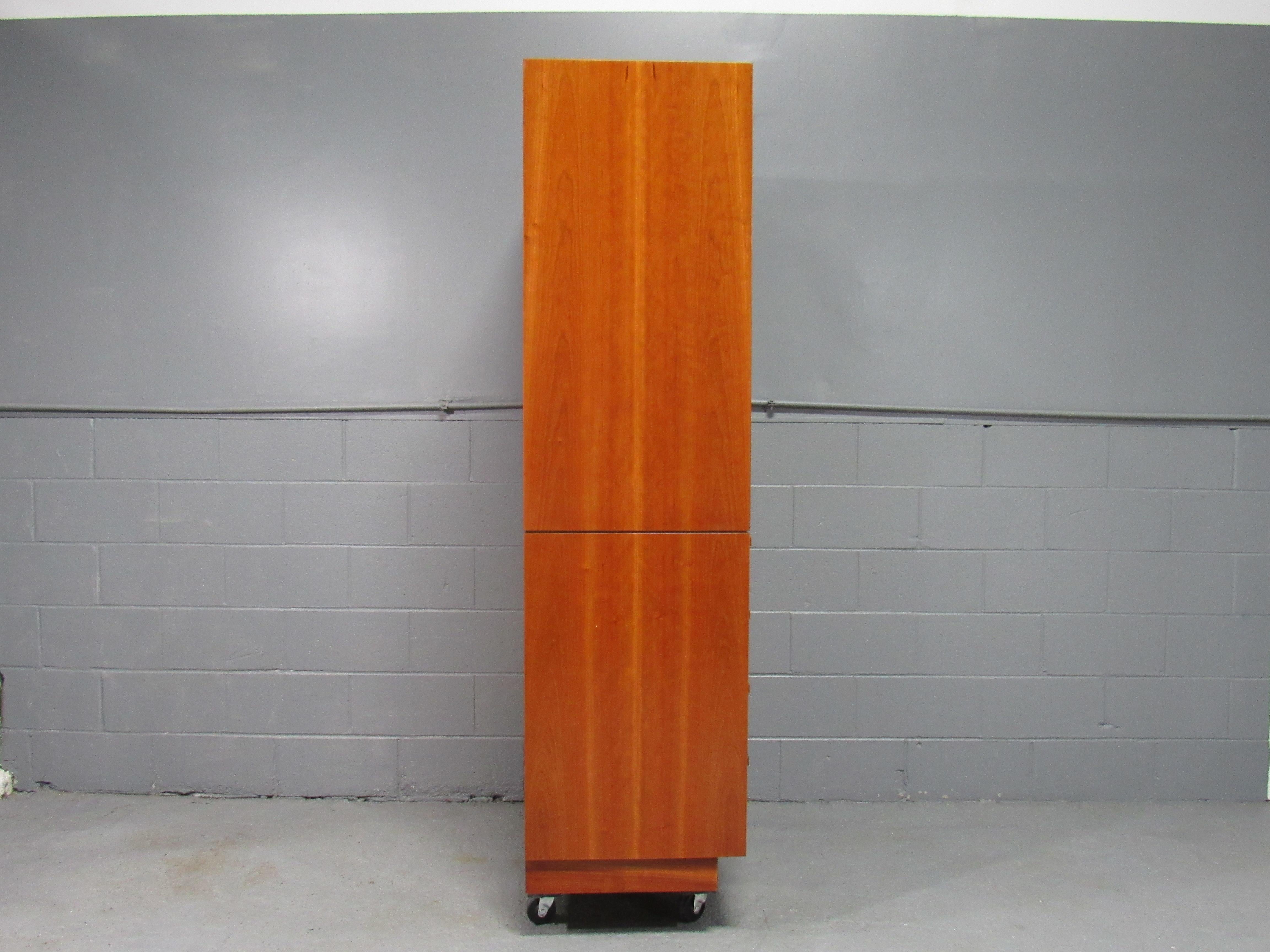 Mid-Century Modern Vintage Modern 1980s Solid Cherry Wardrobe and Chest of Drawers by Charles Webb