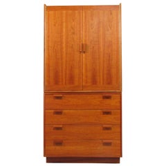 Vintage Modern 1980s Solid Cherry Wardrobe and Chest of Drawers by Charles Webb