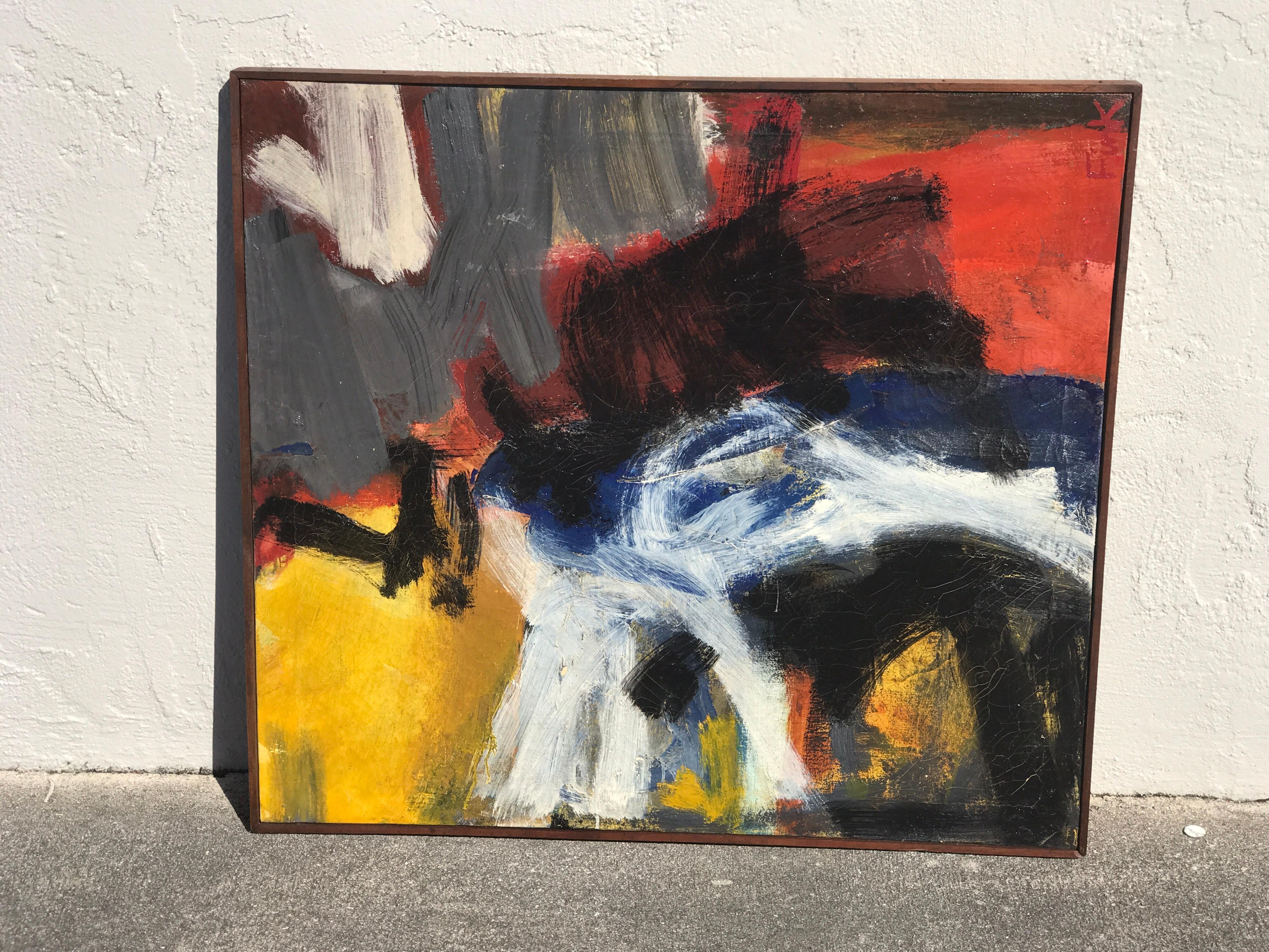 Vintage Modern Abstract by Linda T Fink, 1961 For Sale 3