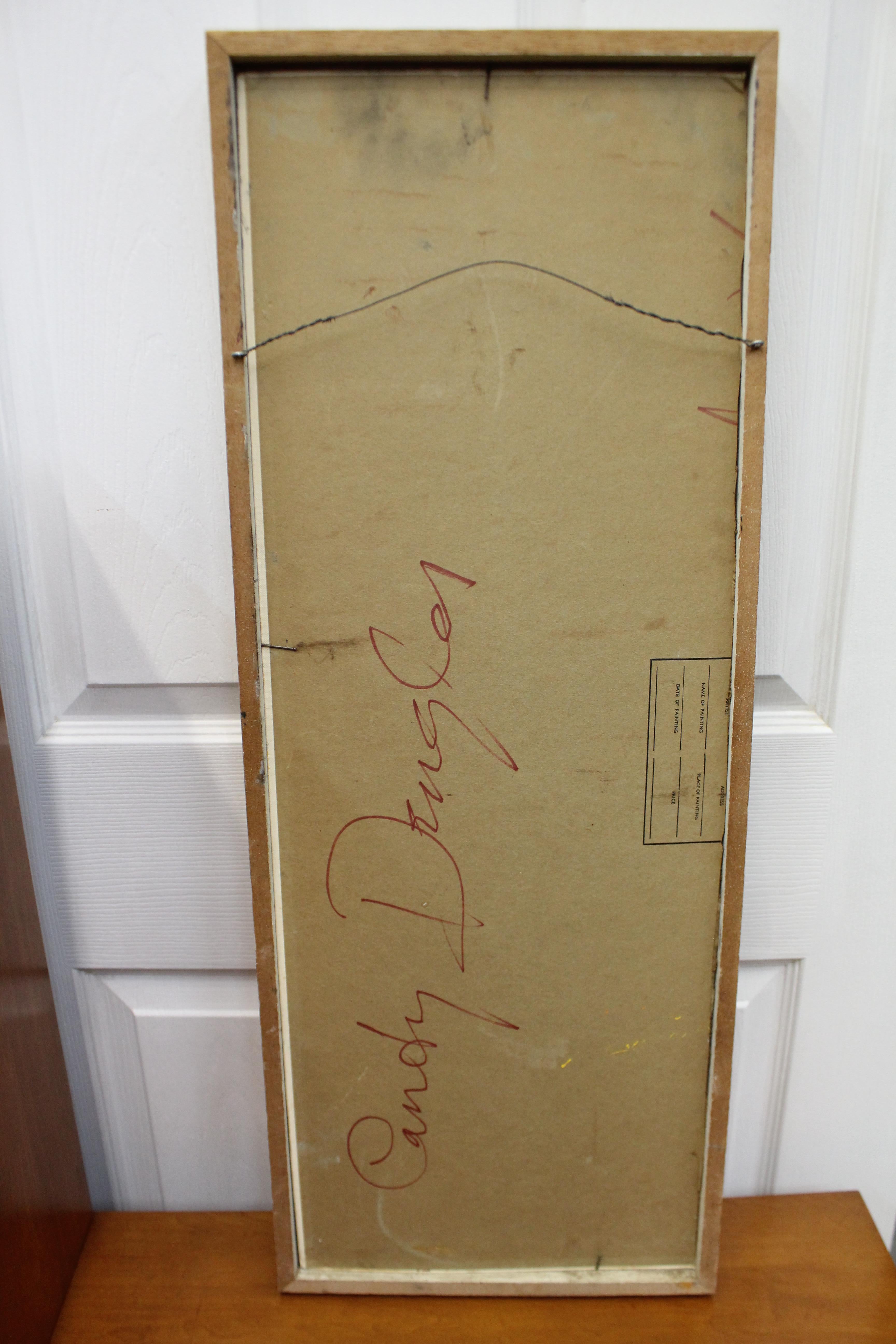 Vintage Modern Abstrakte C. Dengler Dunkle Figuren Ölgemälde auf Leinwand im Angebot 4