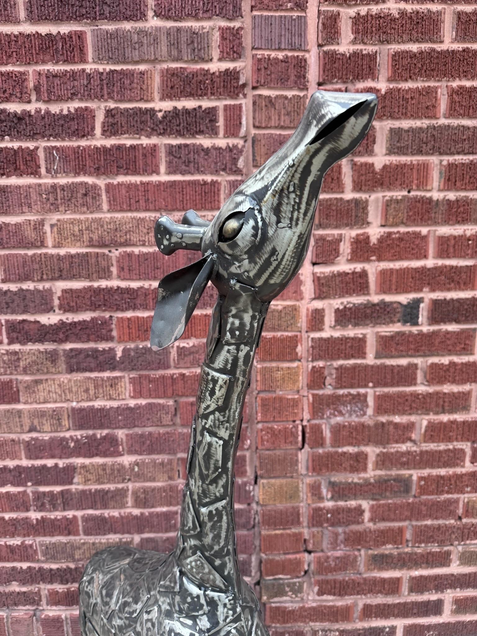 Vintage Modern Abstract Metal Matchwork Giraffe Patchwork Sculpture For Sale 3