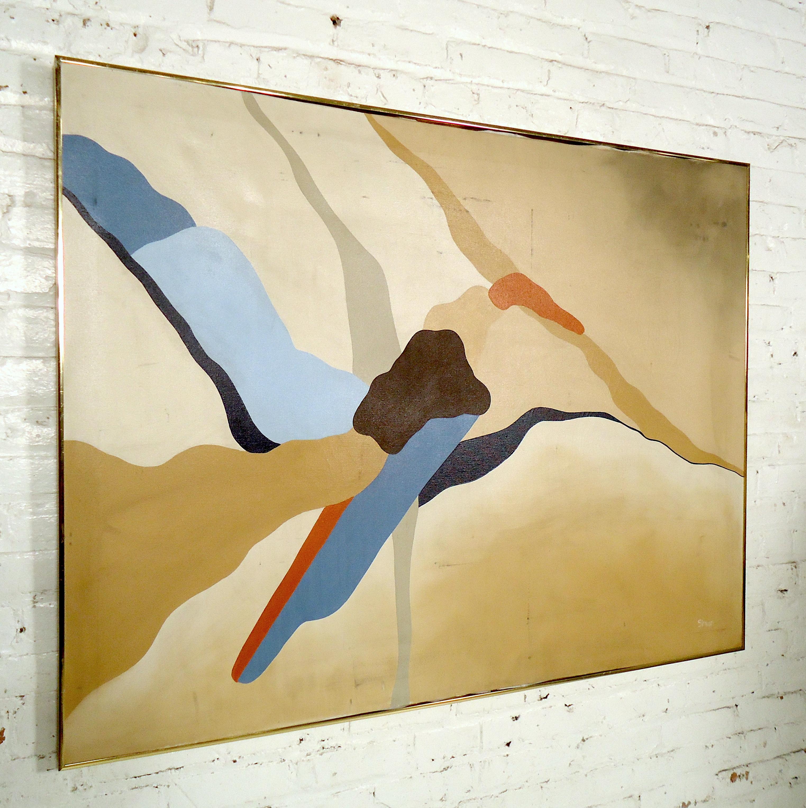 Vintage Modern Abstract Oil Painting In Good Condition In Brooklyn, NY