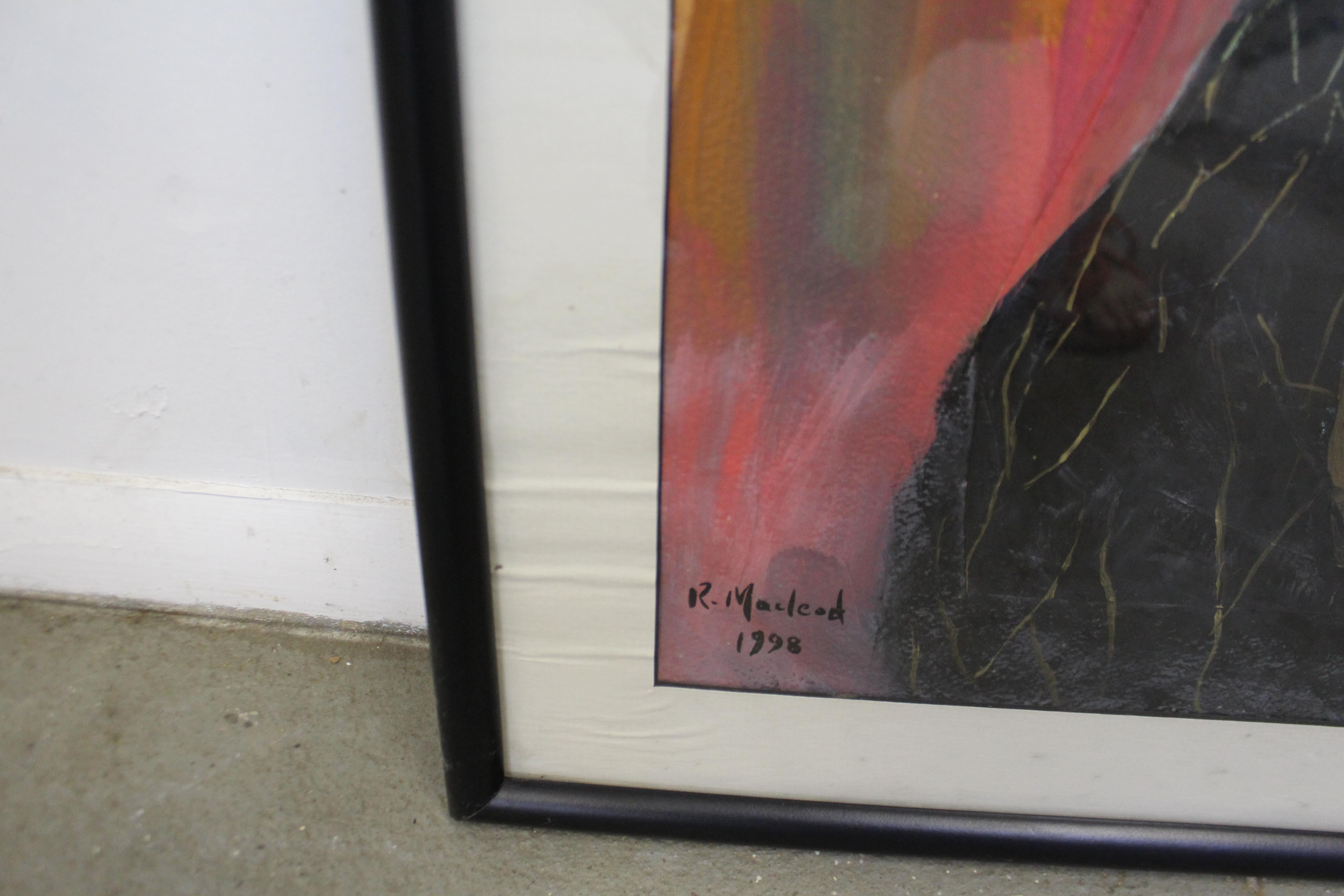 Vintage Modern Abstract Oil 'Sorrow' Painting of Woman Crying by R. Macleod For Sale 3