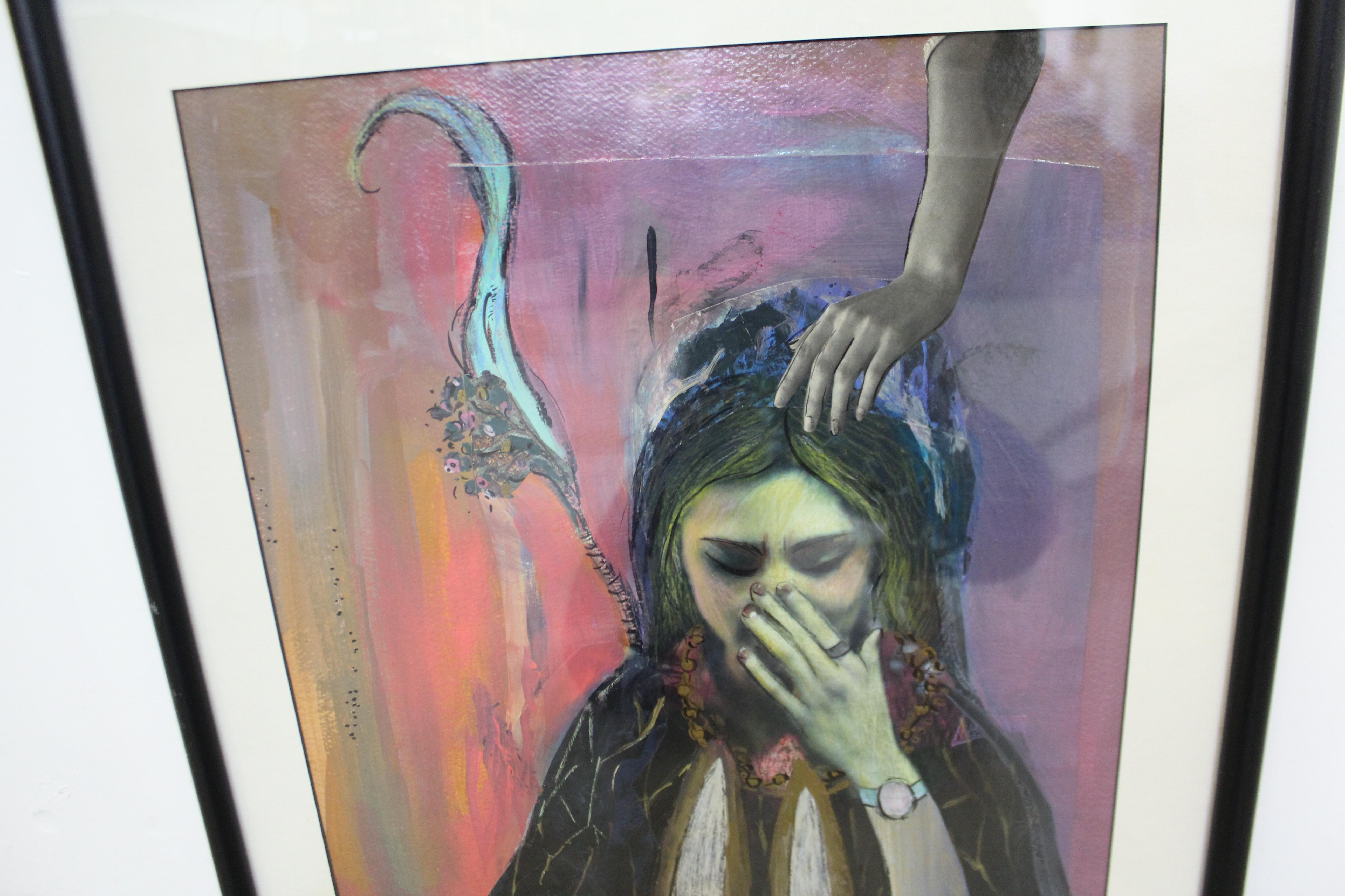 woman crying painting