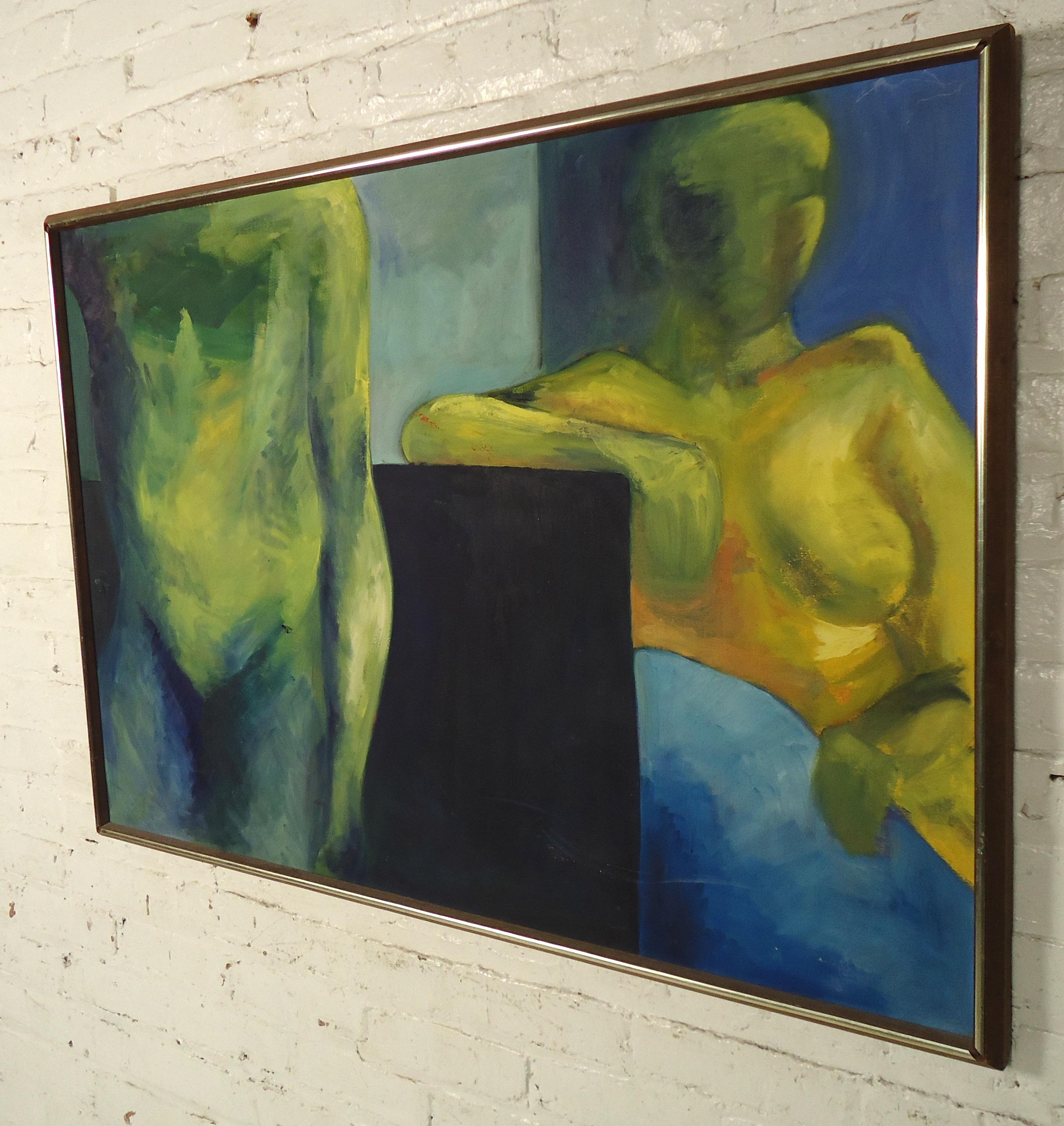 Unique and unusual painting with two abstract figures. Nice color and form.

(Please confirm item location - NY or NJ - with dealer).
 