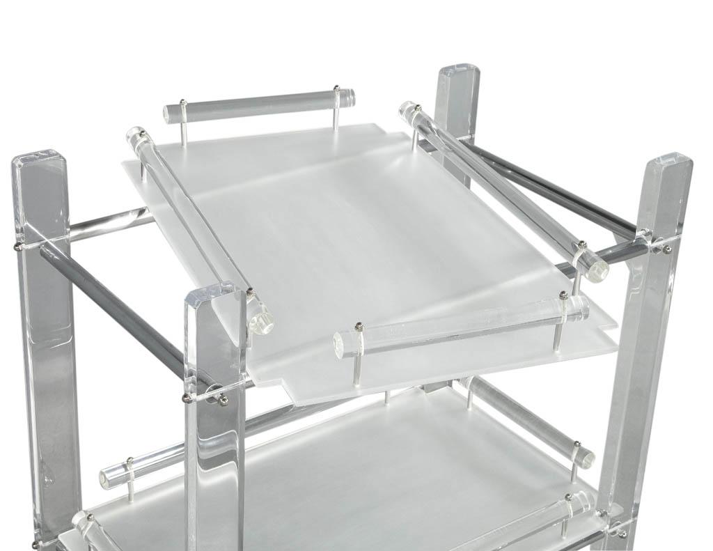 American Vintage Modern Acrylic Bar Cart Tea Trolley