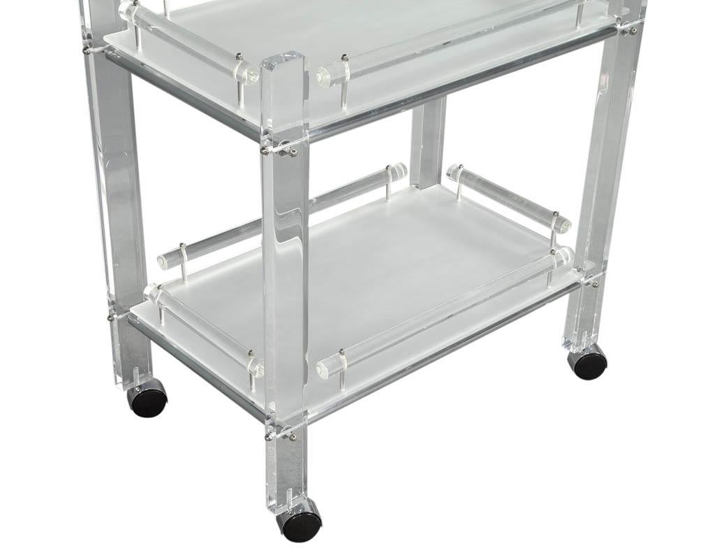 Vintage Modern Acrylic Bar Cart Tea Trolley In Good Condition In North York, ON
