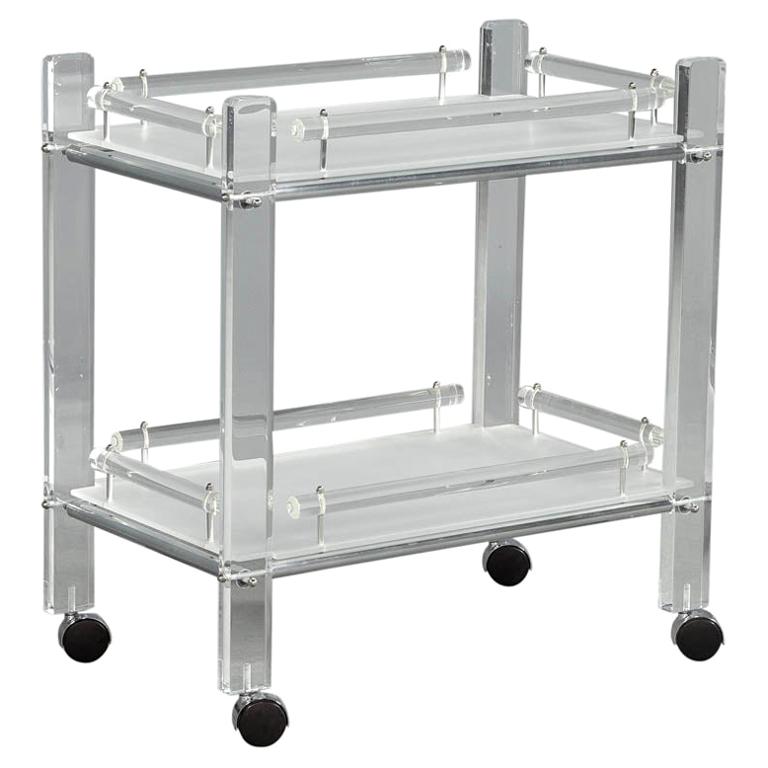 Vintage Modern Acrylic Bar Cart Tea Trolley
