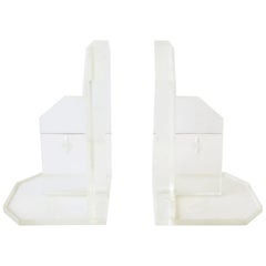 Vintage Modern Acrylic Bookends, Pair