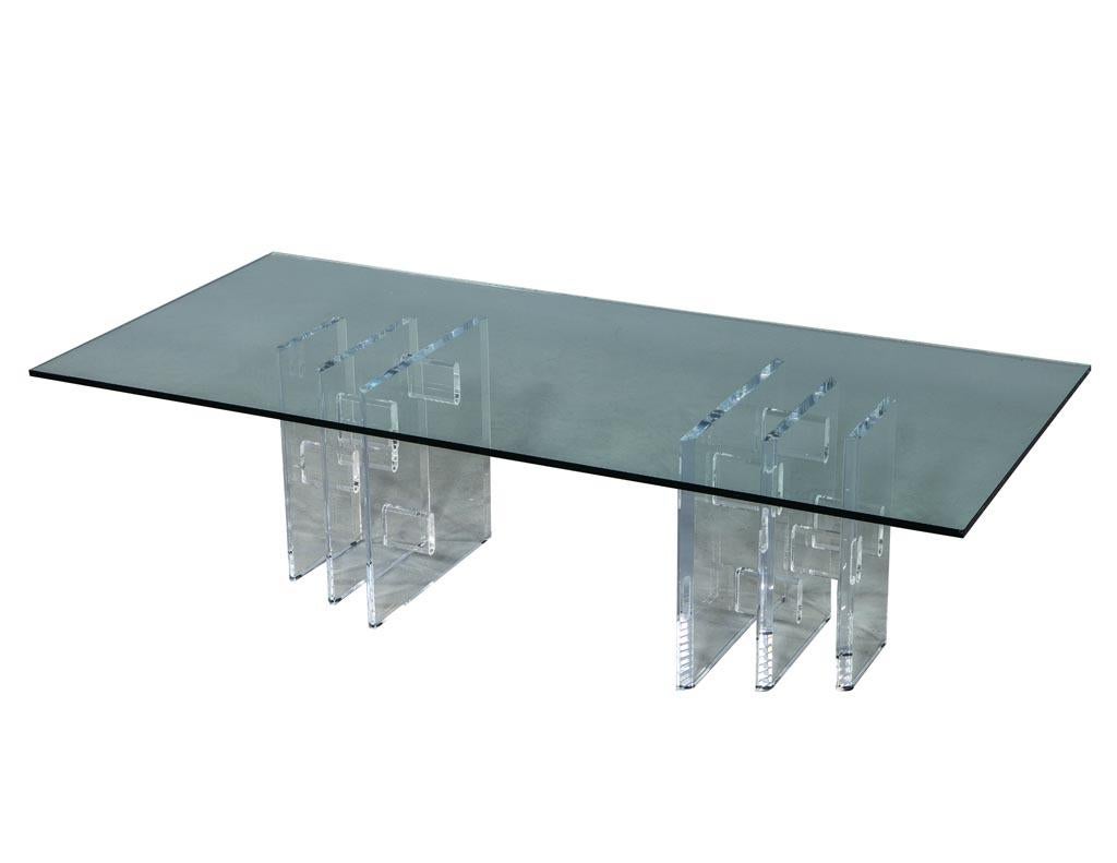 Vintage Modern Acrylic Cocktail Table with Glass Top 5